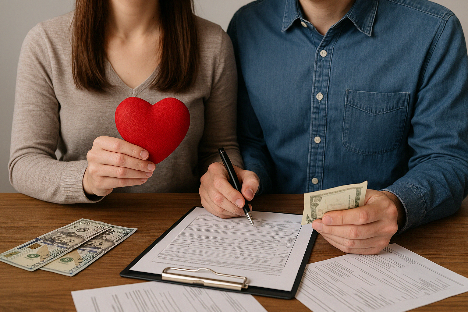 Representación conceptual de la economía de pareja en tiempos modernos