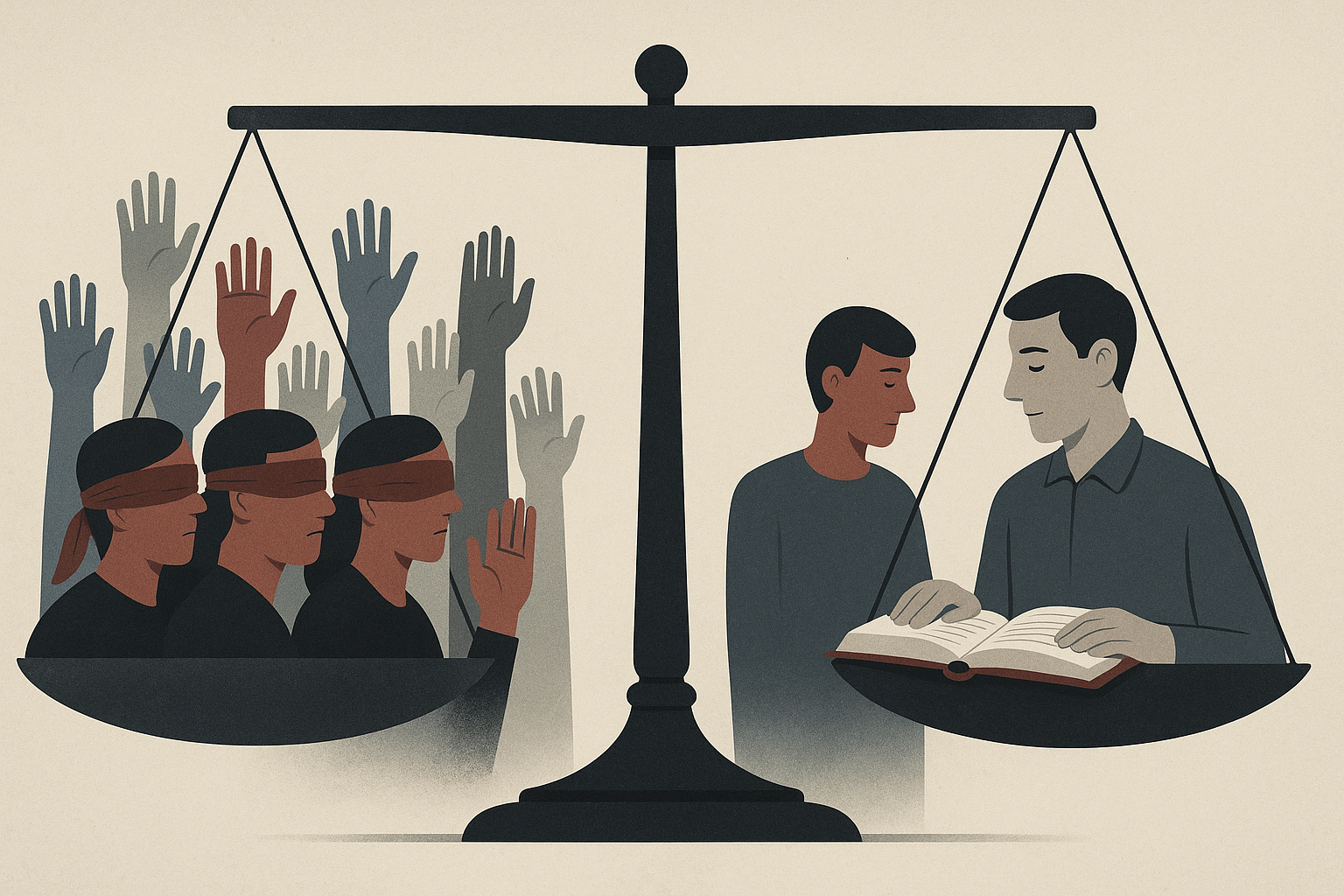 Representación conceptual del debate entre epistocracia y democracia