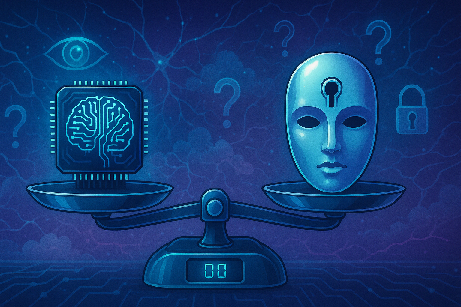 Ilustración conceptual sobre los dilemas éticos de las interfaces cerebro-computadora